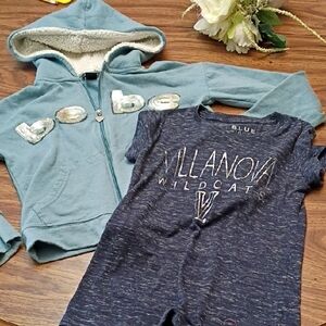 💙Bebe Teal Hoodie & T-shirt Bundle Size Small 7/8 for Girls